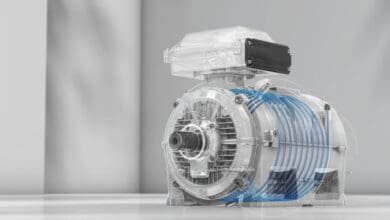 IE5 SynRM Liquid-cooled motors are available in frame sizes IEC 200-315