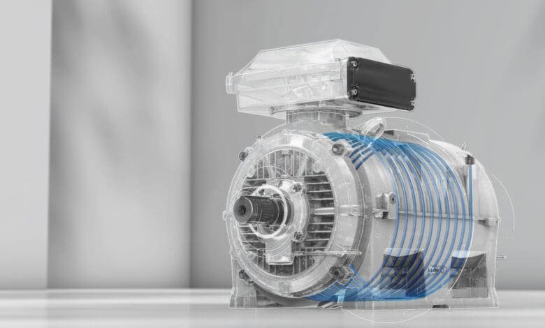 IE5 SynRM Liquid-cooled motors are available in frame sizes IEC 200-315